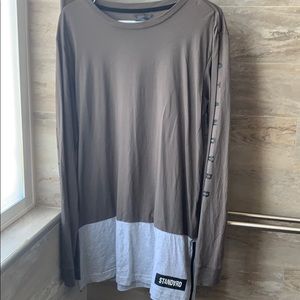 Green and Gray Long Sleeve LONG tee
